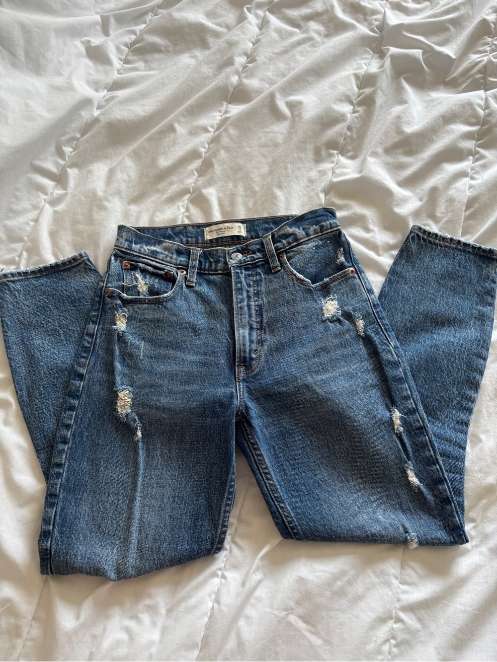 Abercrombie & Fitch Blue High-Rise Skinny Jeans